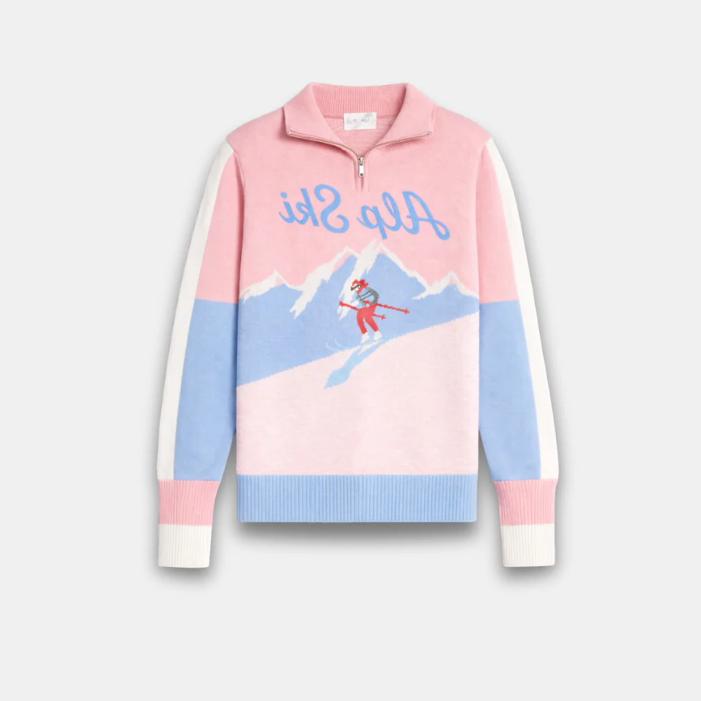 Alpine Scene Half-Zip Sweater